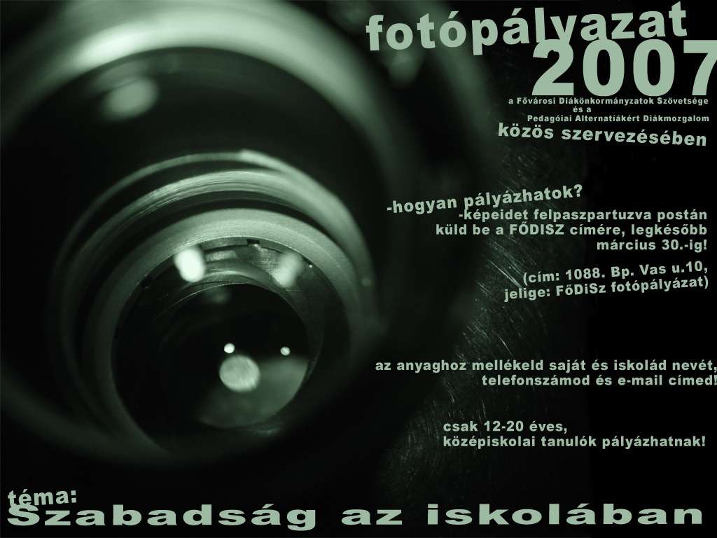 Szabadság az iskolában - fotópályázat