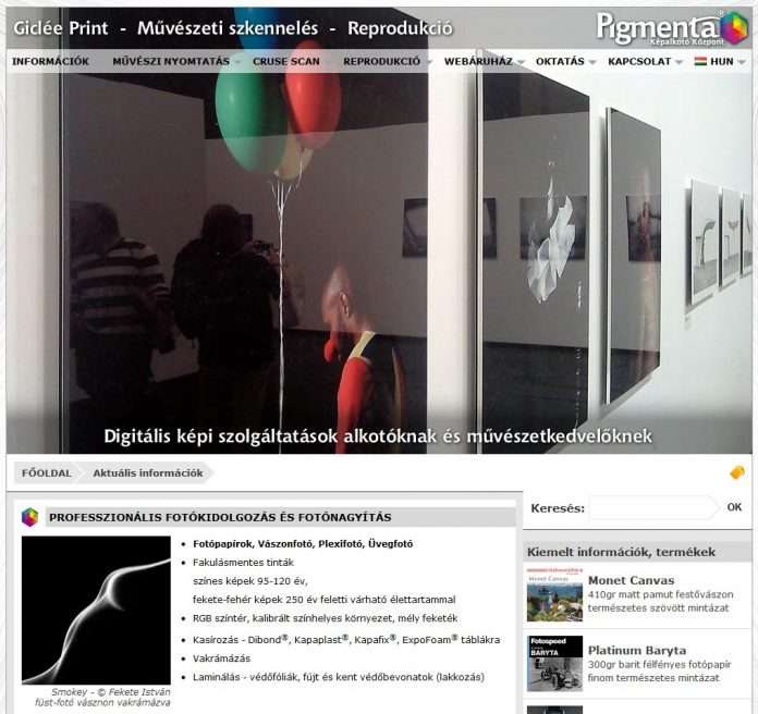 Pigmenta Imaging Center Budapest Hungary fine-art printer